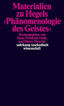 Kartonierter Einband Materialien zu Hegels »Phänomenologie des Geistes« von Georg Wilhelm Friedrich Hegel