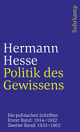 Kartonierter Einband Politik des Gewissens von Hermann Hesse