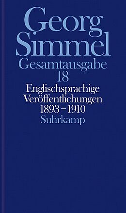 Fester Einband Englischsprachige Veröffentlichungen 1893-1910 von Georg Simmel