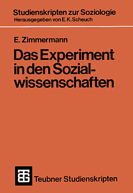 Kartonierter Einband Das Experiment in den Sozialwissenschaften von E Zimmermann