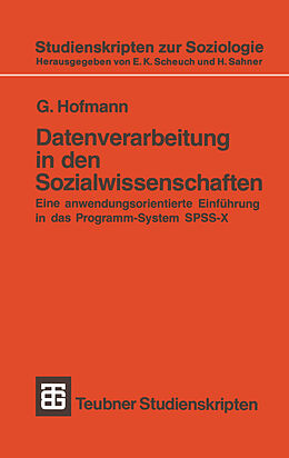 Kartonierter Einband Datenverarbeitung in den Sozialwissenschaften von G Hofmann