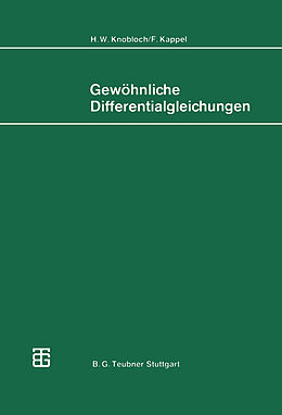 Kartonierter Einband Gewöhnliche Differentialgleichungen von H. W. Knobloch, F. Kappel