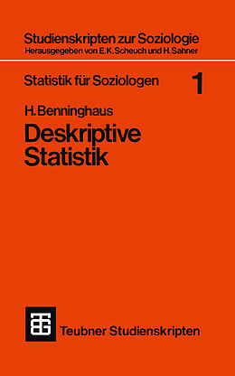 Kartonierter Einband Statistik für Soziologen 1 von Hans Benninghaus