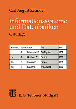 Kartonierter Einband Informationssysteme und Datenbanken von Carl A. Zehnder