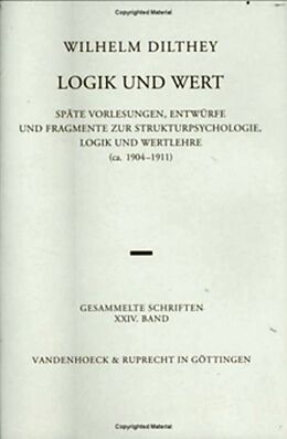 Leinen-Einband Logik und Wert von Wilhelm Dilthey