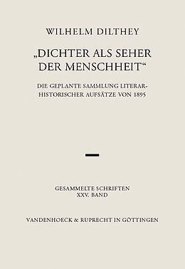 Leinen-Einband Dichter als Seher der Menschheit von Wilhelm Dilthey