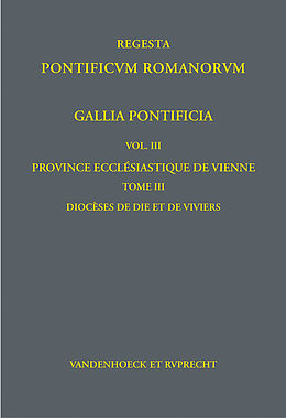 Leinen-Einband Gallia Pontificia. Vol. III: Province ecclésiastique de Vienne von 