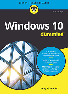 Kartonierter Einband Windows 10 für Dummies von Andy Rathbone