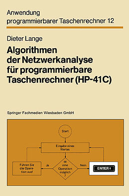 Kartonierter Einband Algorithmen der Netzwerkanalyse für programmierbare Taschenrechner (HP-41C) von Dieter Lange