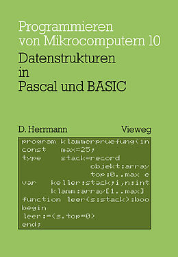 Kartonierter Einband Datenstrukturen in Pascal und BASIC von Dietmar Herrmann