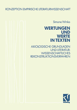 Kartonierter Einband Wertungen und Werte in Texten von Simone Winko