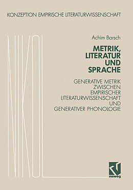 Kartonierter Einband Metrik, Literatur und Sprache von Achim Barsch
