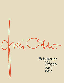 Kartonierter Einband Schriften und Reden von Otto Frei
