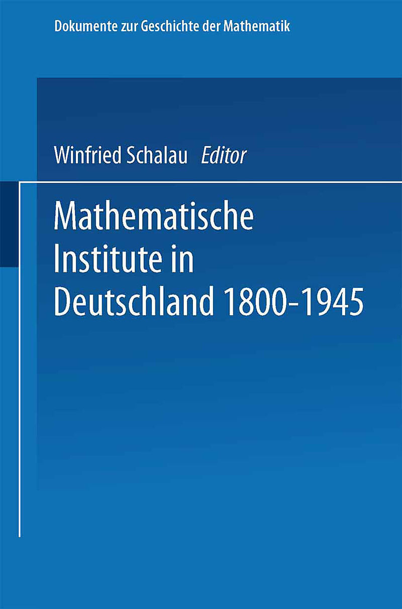 Mathematische Institute in Deutschland 18001945
