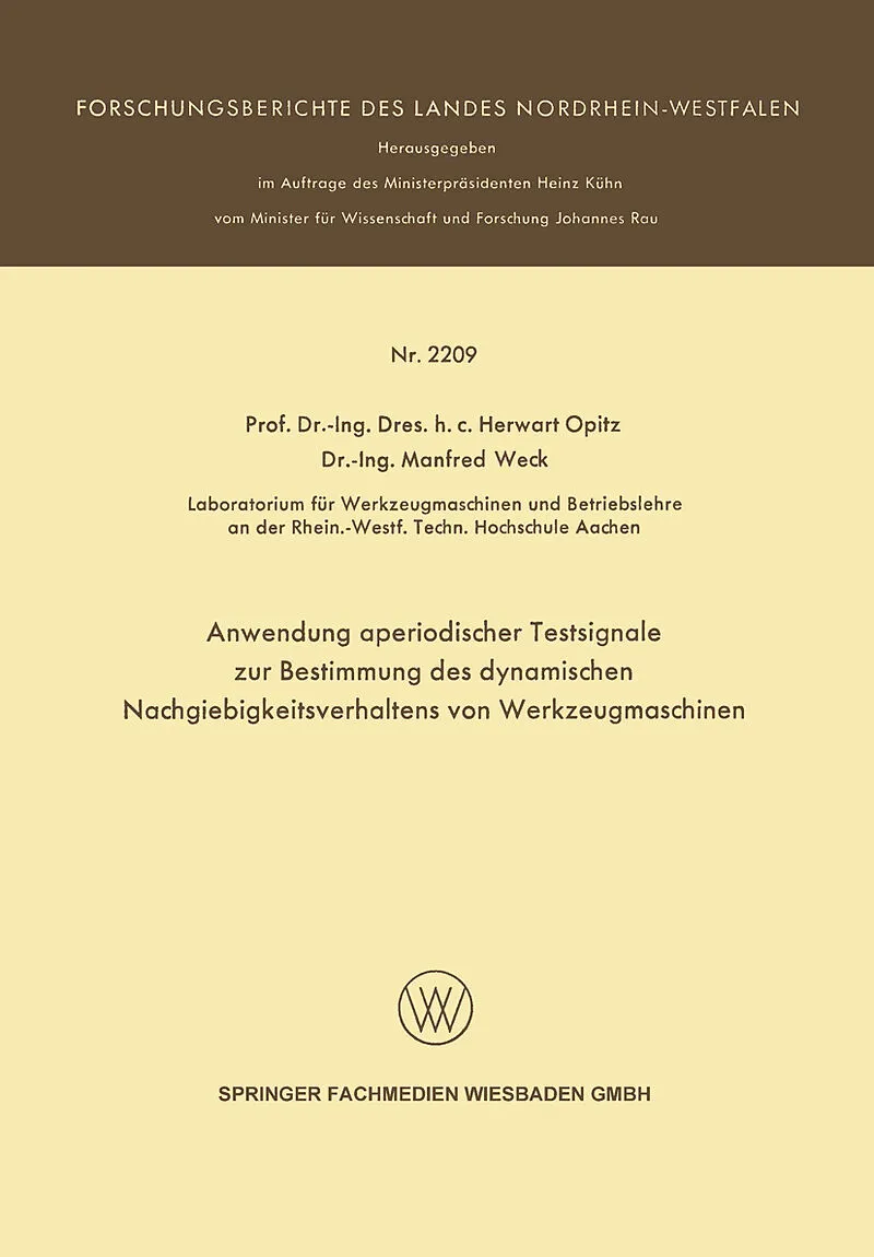 Anwendung aperiodischer Testsignale zur Bestimmung des dynamischen Nachgiebigkeitsverhaltens von Werkzeugmaschinen