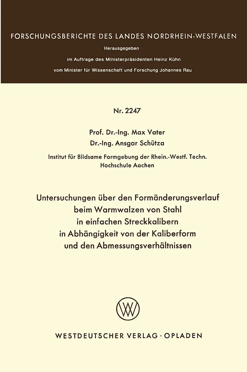 Untersuchungen über den Formänderungsverlauf beim Warmwalzen von Stahl in einfachen Streckkalibern in Abhängigkeit von der Kaliberform und den Abmessungsverhältnissen