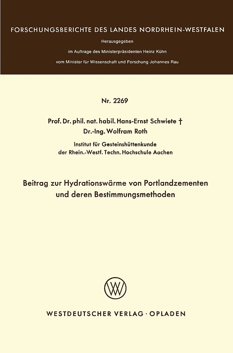 Beitrag zur Hydrationswärme von Portlandzementen und deren Bestimmungsmethoden