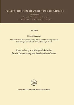 Kartonierter Einband Untersuchung von Vergleichskriterien für die Optimierung von Zuschneideverfahren von Helmut Steuckart