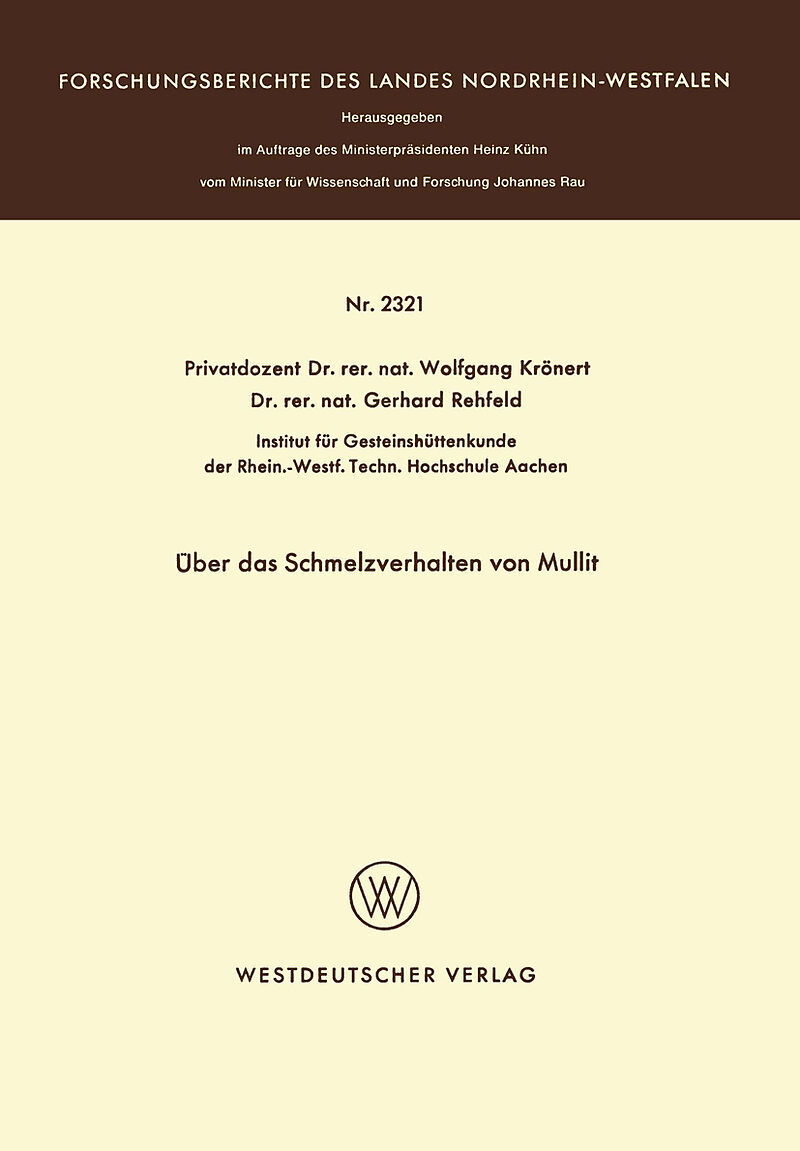 Über das Schmelzverhalten von Mullit