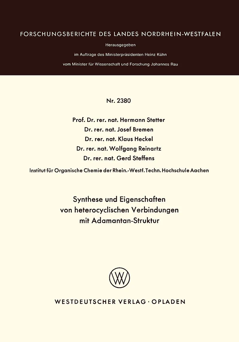 Synthese und Eigenschaften von heterocyclischen Verbindungen mit Adamantan-Struktur
