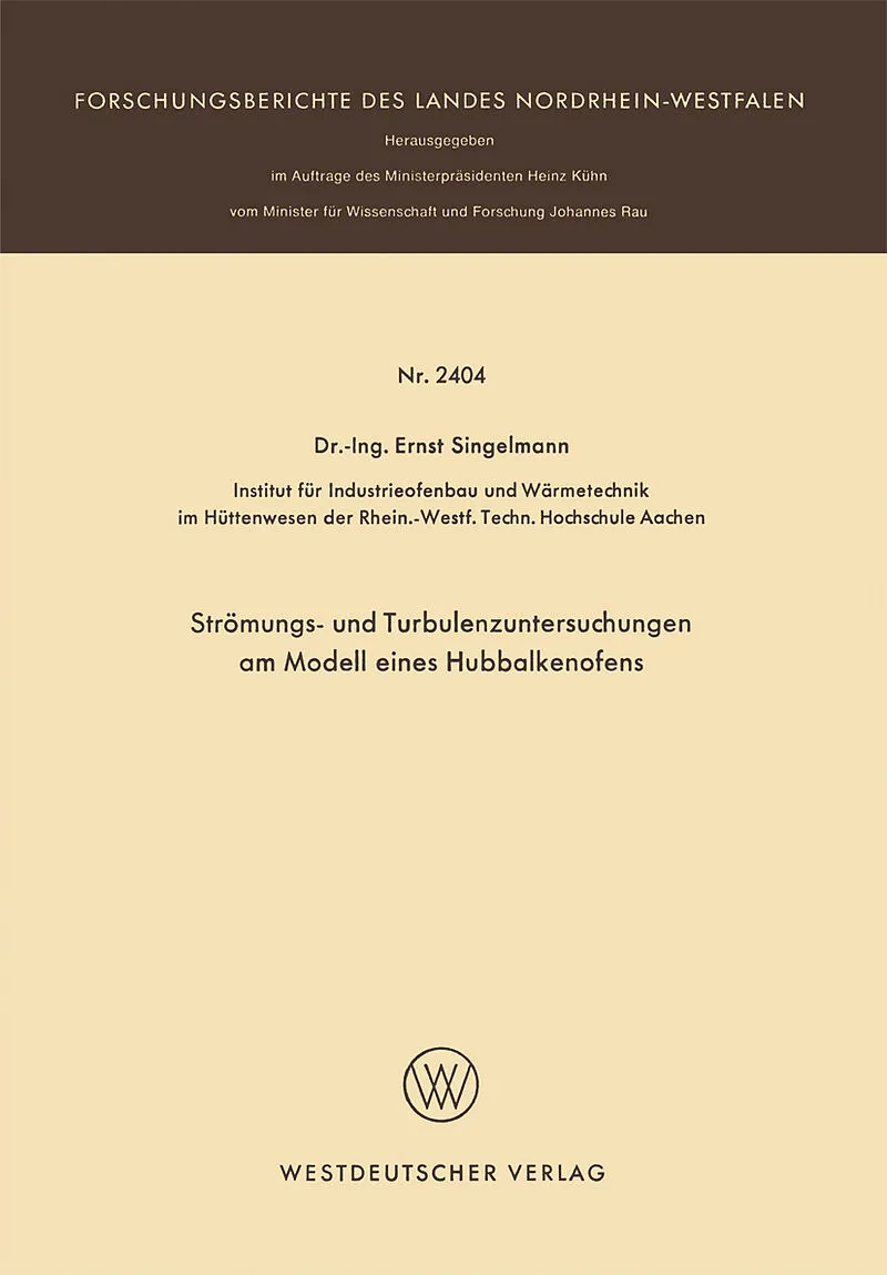 Strömungs- und Turbulenzenuntersuchungen am Modell eines Hubbalkenofens