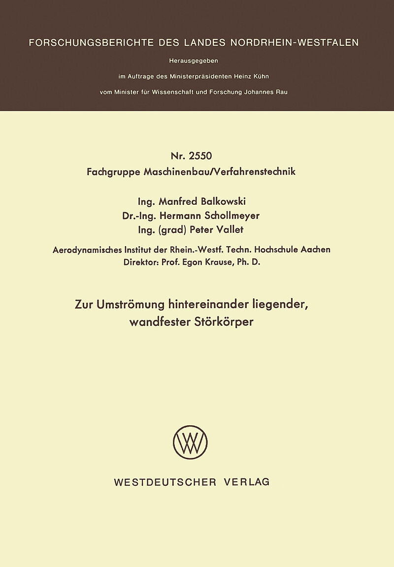Zur Umströmung hintereinander liegender, wandfester Störkörper