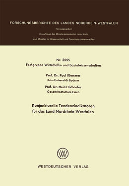 Kartonierter Einband Konjunkturelle Tendenzindikatoren für das Land Nordrhein-Westfalen von Paul Klemmer