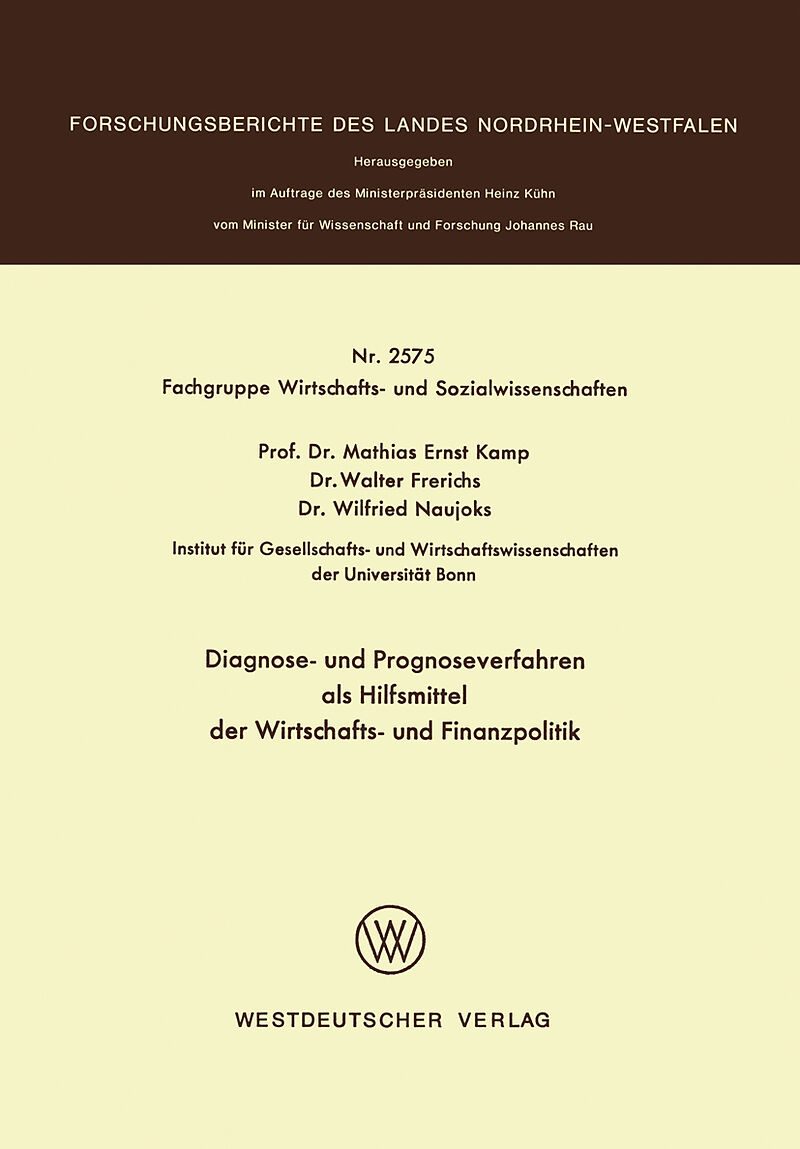 Diagnose- und Prognoseverfahren als Hilfsmittel der Wirtschafts- und Finanzpolitik