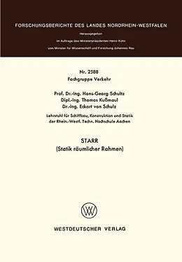 Kartonierter Einband STARR (Statik räumlicher Rahmen) von Hans-Georg Schultz