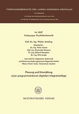 Kartonierter Einband Planung und Entwicklung einer programmierbaren digitalen Integrieranlage von Walter Ameling