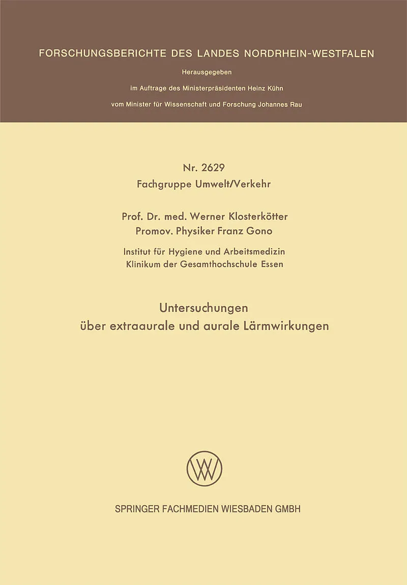 Untersuchungen über extraaurale und aurale Lärmwirkungen