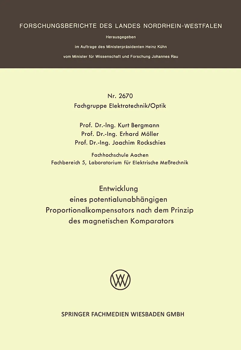 Entwicklung eines potentialunabhängigen Proportionalkompensators nach dem Prinzip des magnetischen Komparators