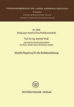 Kartonierter Einband Digitale Regelung für die Drehbearbeitung von Manfred Weck