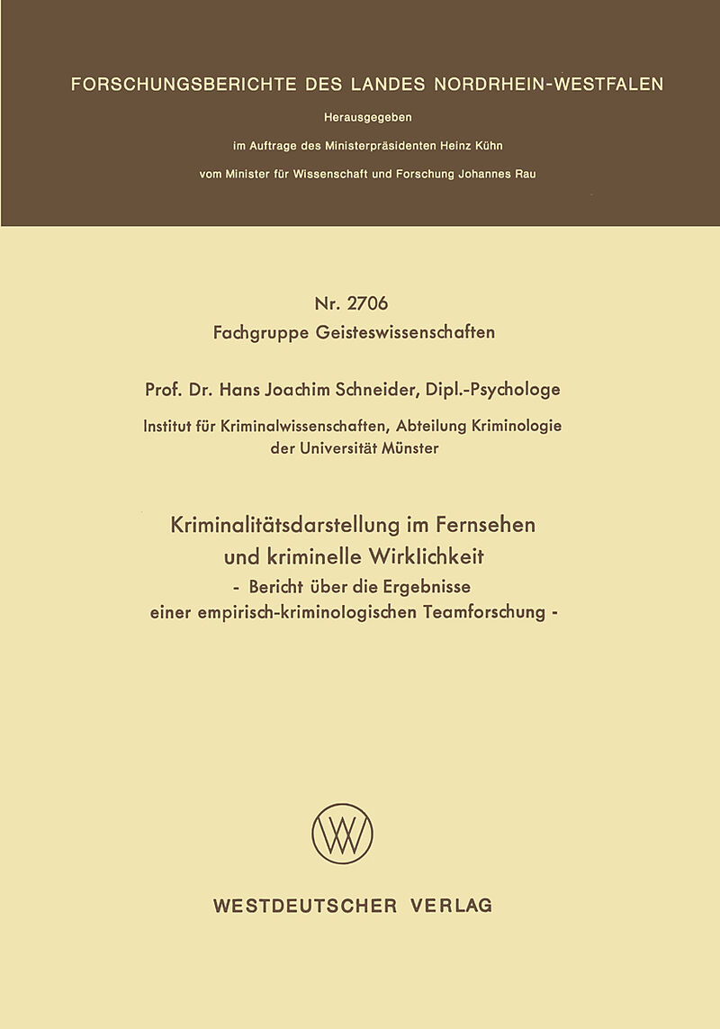 Kriminalitätsdarstellung im Fernsehen und kriminelle Wirklichkeit