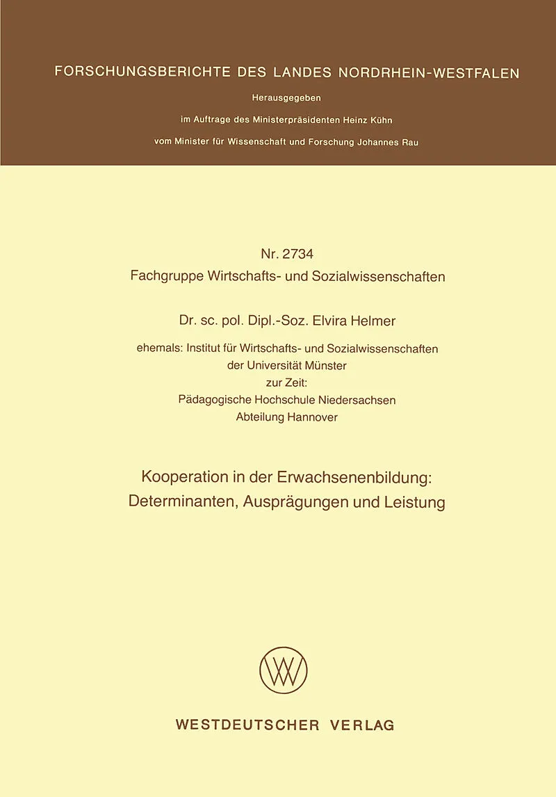 Kooperation in der Erwachsenenbildung: Determinanten, Ausprägungen und Leistung