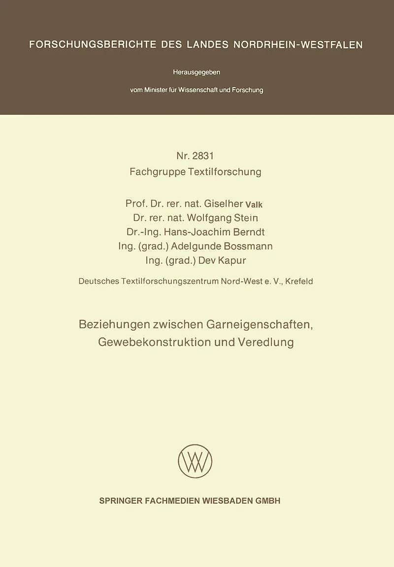 Beziehungen zwischen Garneigenschaften, Gewebekonstruktion und Veredlung