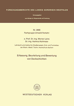 Kartonierter Einband Erfassung, Beurteilung und Bewertung von Deckschichten von Werner Leins
