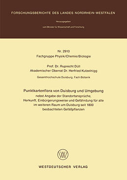 Kartonierter Einband Punktkartenflora von Duisburg und Umgebung von Ruprecht Düll