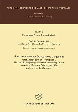 Kartonierter Einband Punktkartenflora von Duisburg und Umgebung von Ruprecht Düll