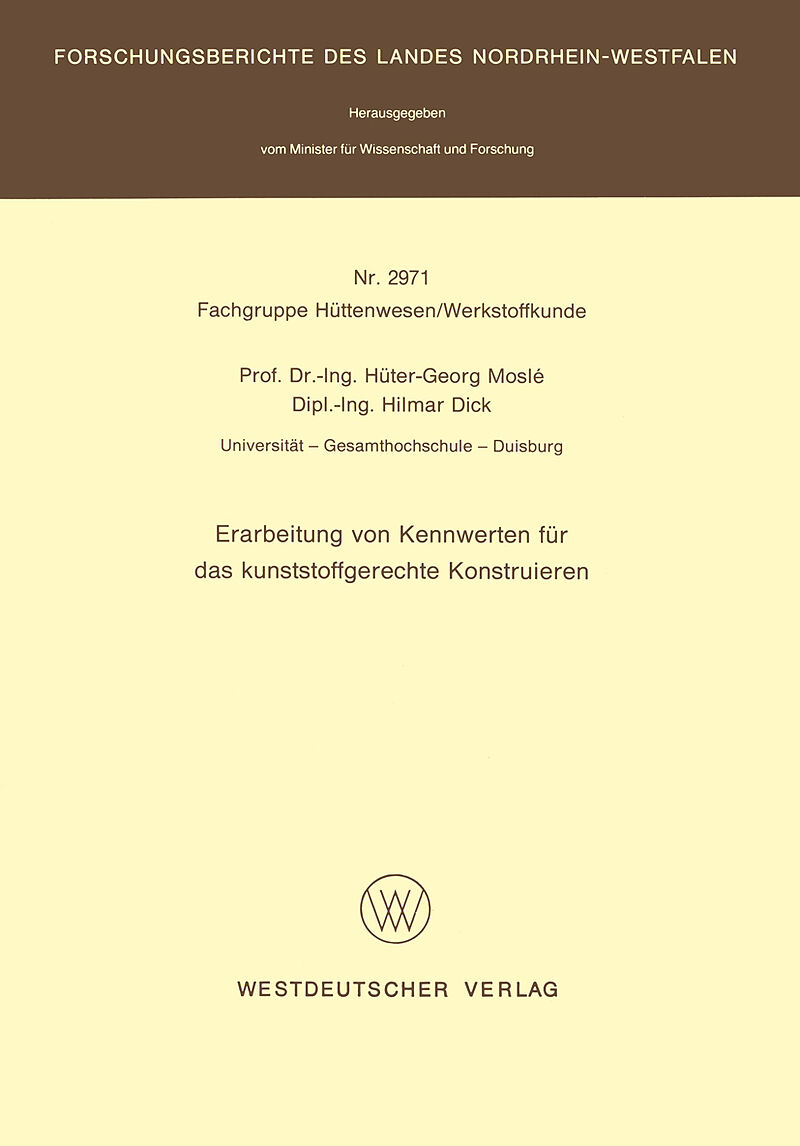 Erarbeitung von Kennwerten für das kunststoffgerechte Konstruieren