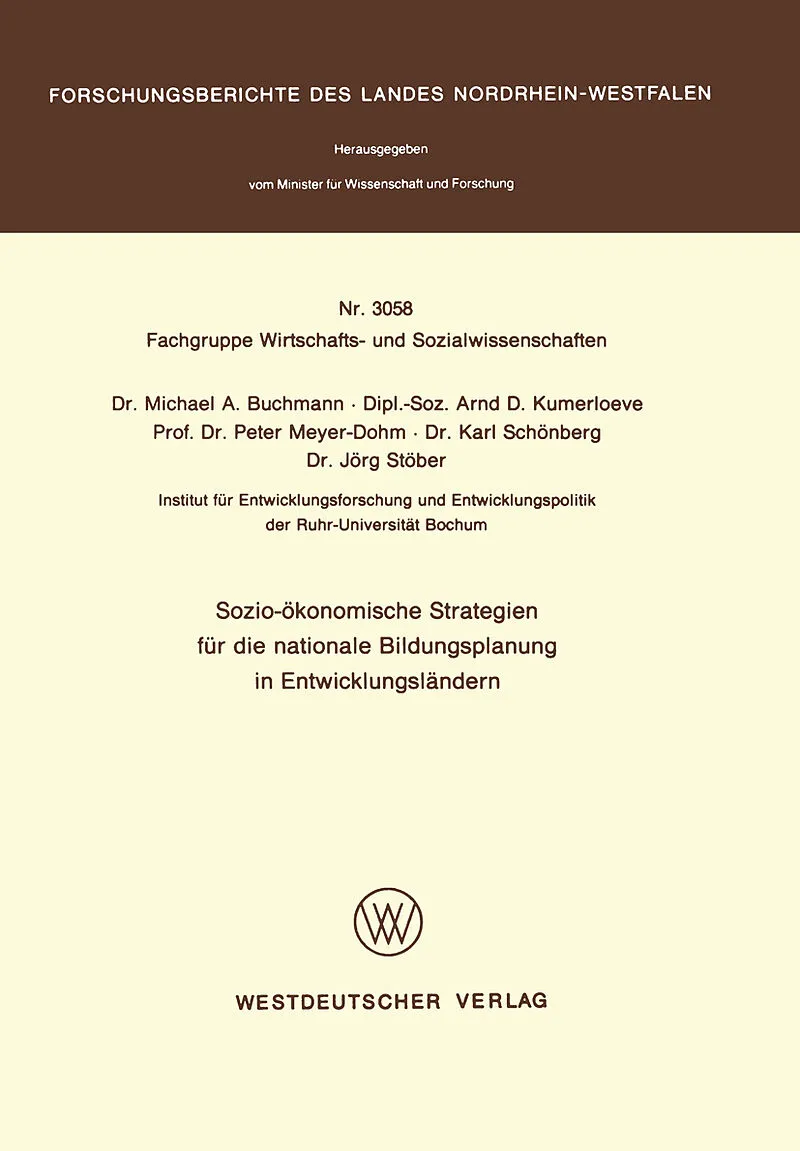 Sozio-ökonomische Strategien für die nationale Bildungsplanung in Entwicklungsländern