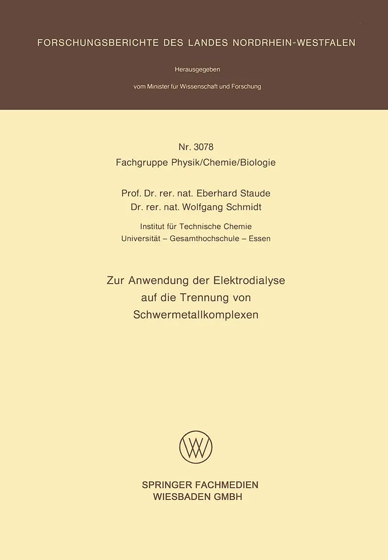 Zur Anwendung der Elektrodialyse auf die Trennung von Schwermetallkomplexen
