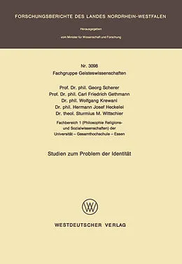 Kartonierter Einband Studien zum Problem der Identität von Georg Scherer