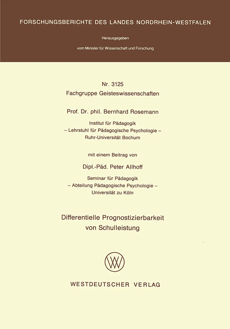 Differentielle Prognostizierbarkeit von Schulleistung