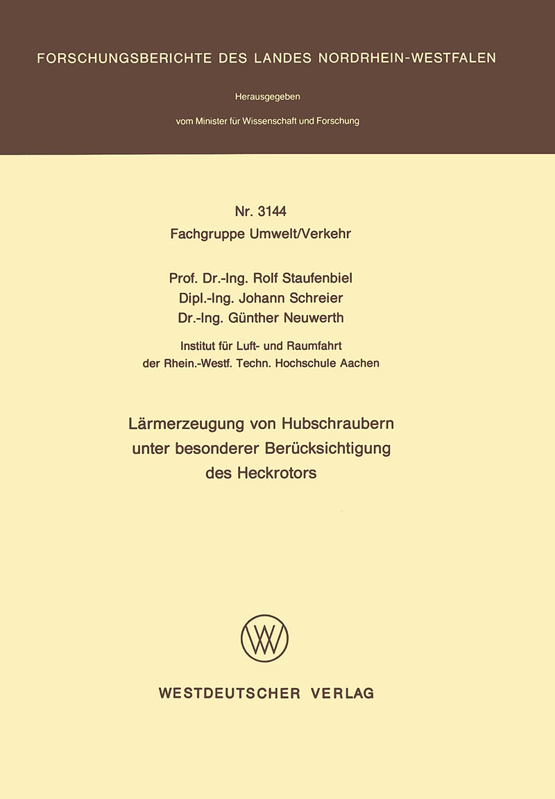 Lärmerzeugung von Hubschraubern unter besonderer Berücksichtigung des Heckrotors