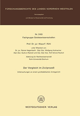Kartonierter Einband Der Vergleich im Zivilprozeß von Klaus F. Röhl