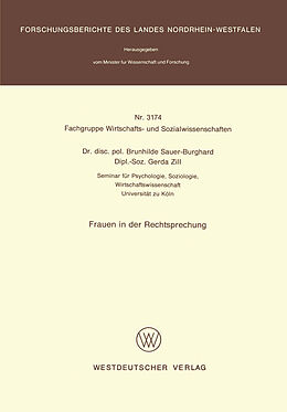 Kartonierter Einband Frauen in der Rechtsprechung von Brunhilde Sauer-Burghard
