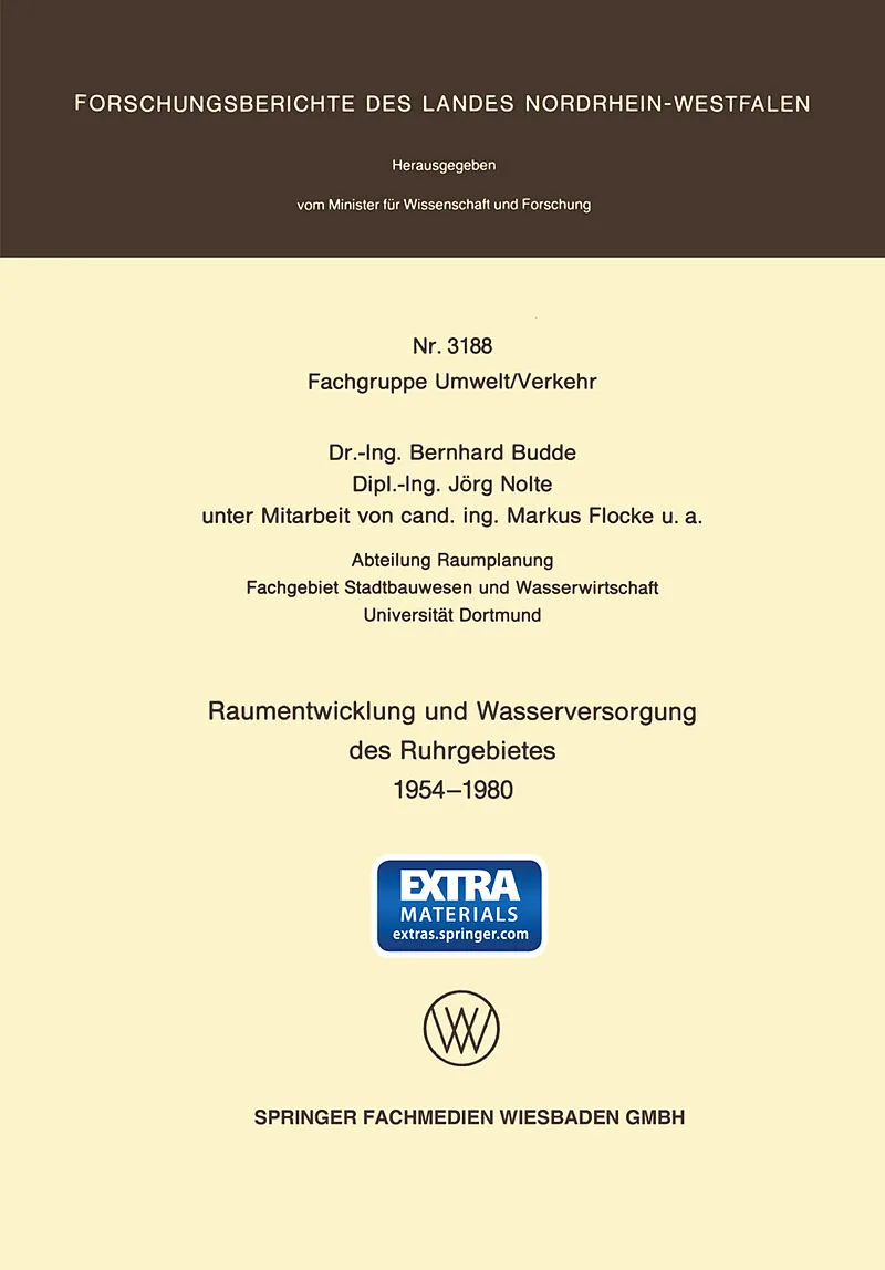 Raumentwicklung und Wasserversorgung des Ruhrgebietes 1954  1980