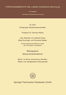 Kartonierter Einband Bibliographie Georg Kerschensteiner von Gabriele Dreis