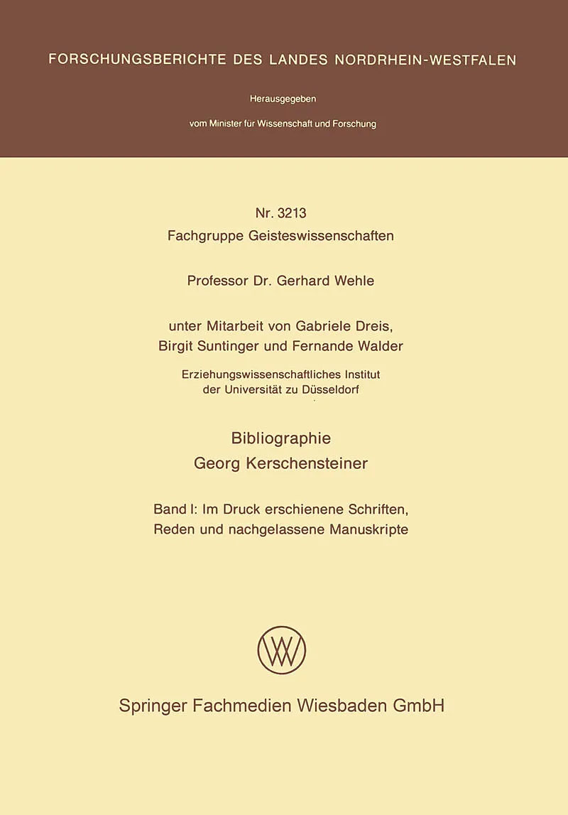 Bibliographie Georg Kerschensteiner